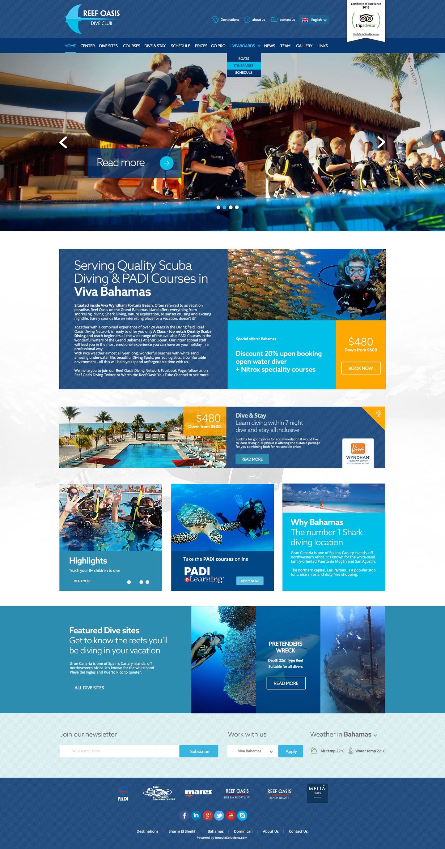 Reef Oasis Dive Club Website